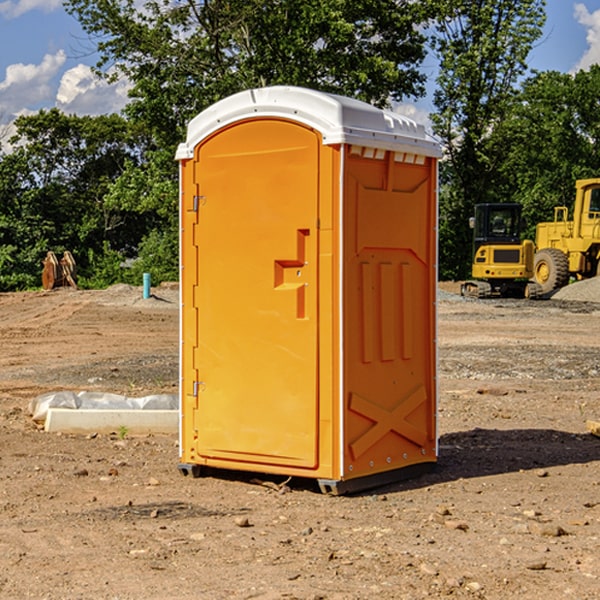 can i customize the exterior of the porta potties with my event logo or branding in Russell County